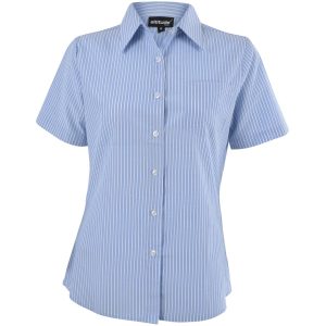 LIGHT BLUE Ladies Short Sleeve Drew Shirt - Light Blue