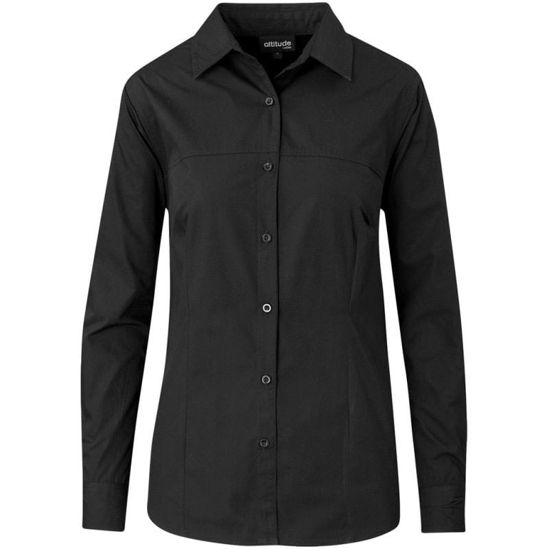 BLACK Ladies Long Sleeve Empire Shirt