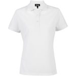 WHITE Ladies Basic Pique Golf Shirt