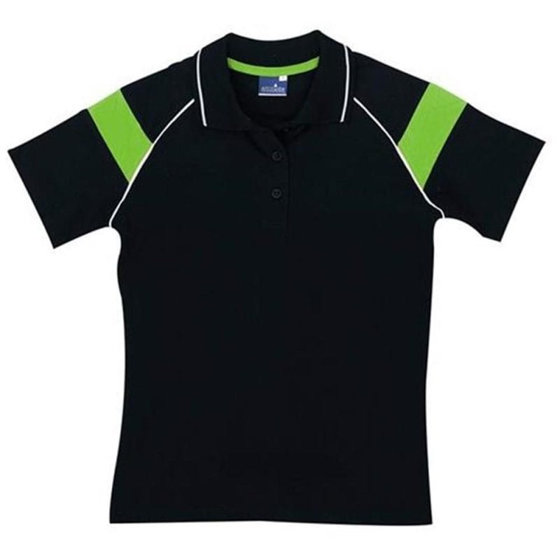 BLACK LIME Ladies Score Golf Shirt - Black Lime
