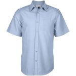 LIGHT BLUE Mens Short Sleeve Oxford Shirt - Light Blue