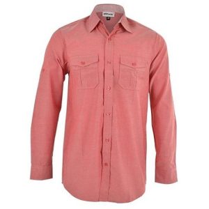 Red Mens Long Sleeve Ruben Shirt - Red