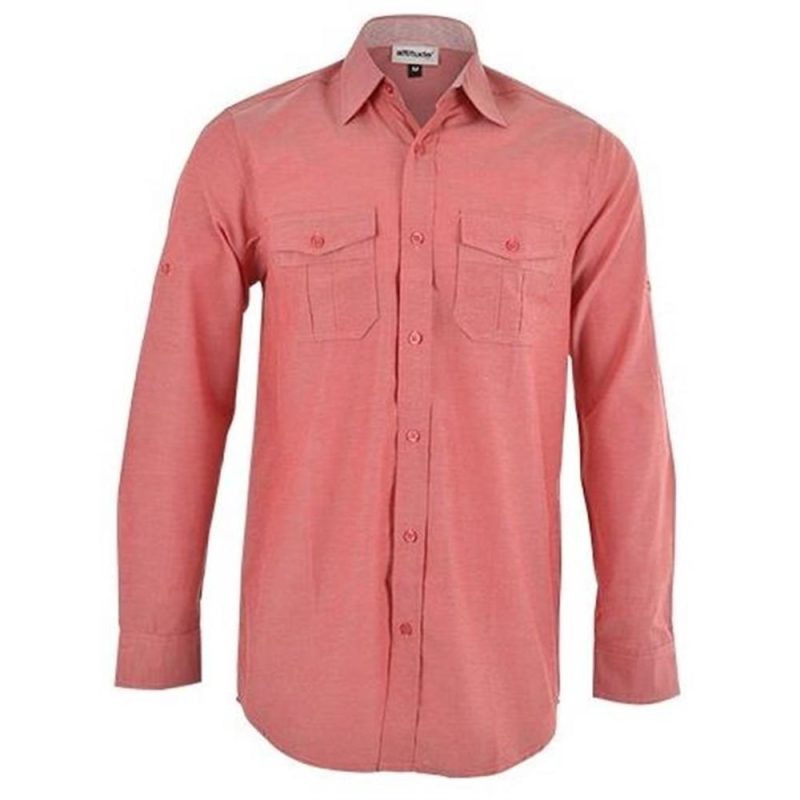 Red Mens Long Sleeve Ruben Shirt - Red