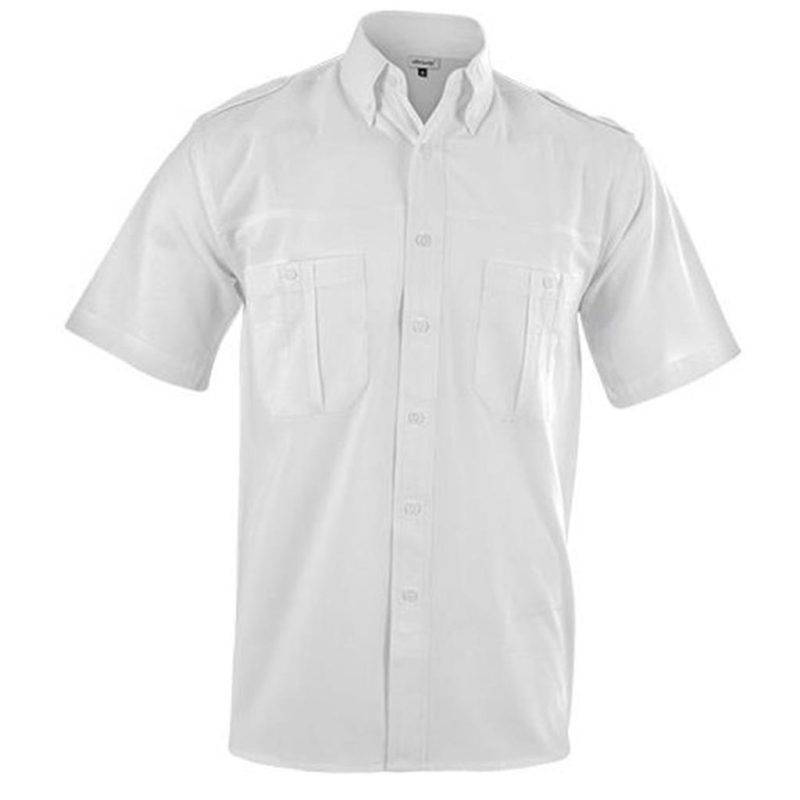 WHITE Mens Short Sleeve Tracker Shirt - White