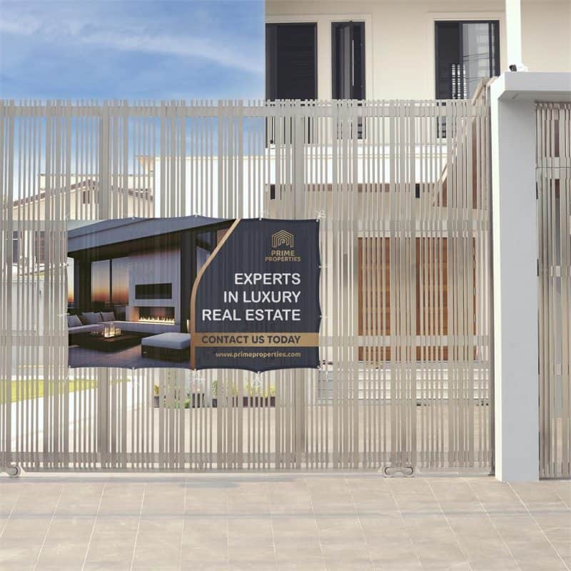Sublimated Airtex Fabric Fence Banner 2m x 1.2m lifestyleImagesWithLogos