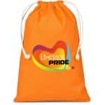 ORANGE Allsorts Maxi Cotton Drawstring Pouch - Orange