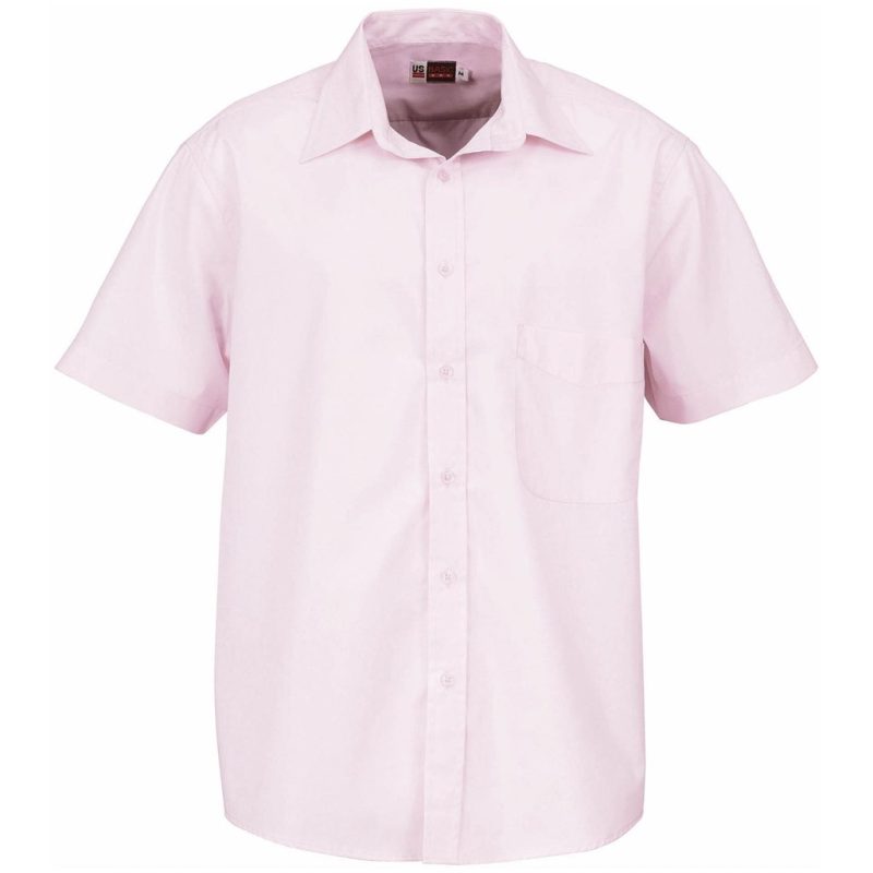 PINK Mens Short Sleeve Washington Shirt - Pink
