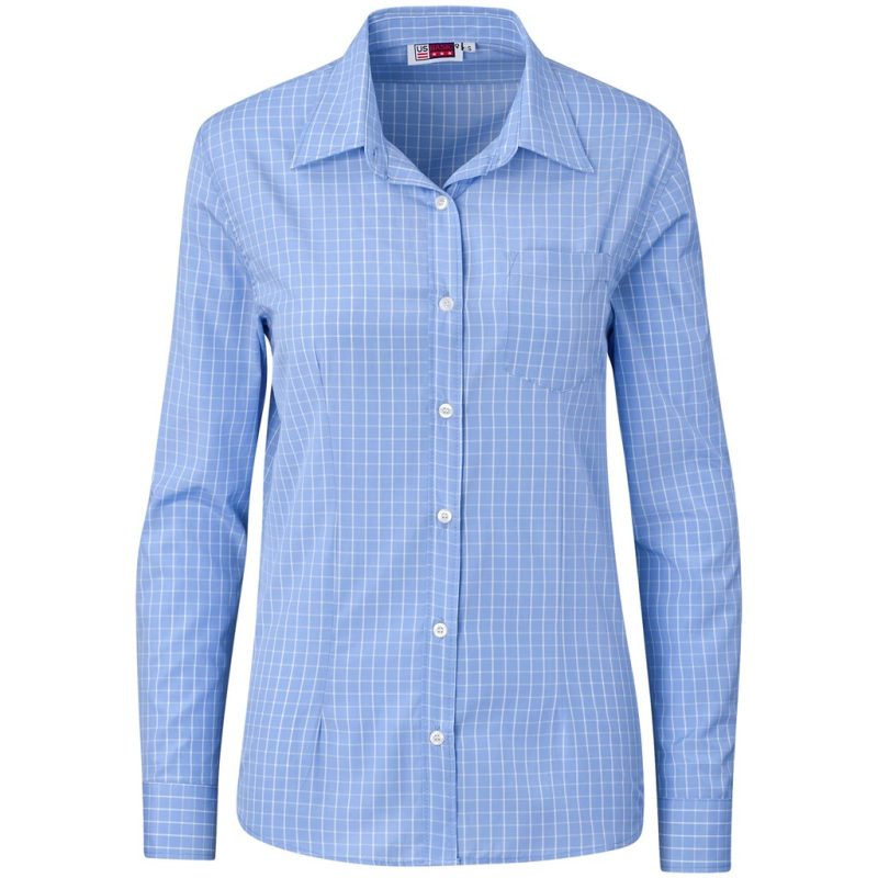 LIGHT BLUE Ladies Long Sleeve Aston Shirt