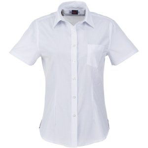 WHITE LIGHT BLUE Ladies Short Sleeve Huntington Shirt - White Light Blue