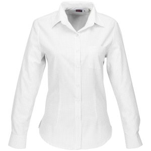 WHITE BLACK Ladies Long Sleeve Huntington Shirt - White Black