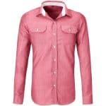 RED Mens Long Sleeve Windsor Shirt - Red