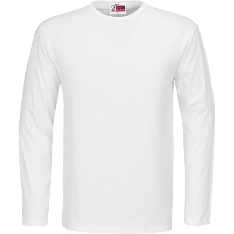 WHITE Mens Long Sleeve Portland T-Shirt