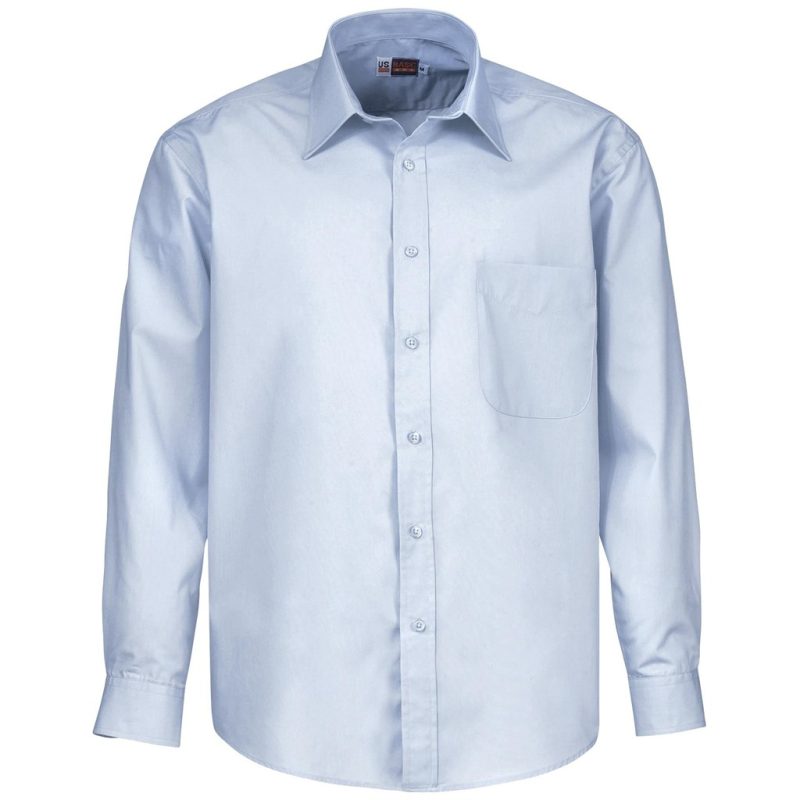BLUE Mens Long Sleeve Washington Shirt - Blue
