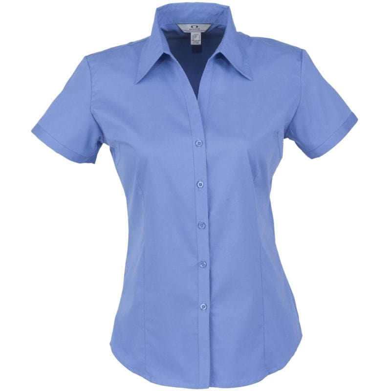 BLUE Ladies Short Sleeve Metro Shirt - Blue