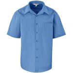 BLUE Mens Short Sleeve Micro Check Shirt