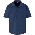 NAVY Mens Short Sleeve Micro Check Shirt