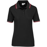 BLACK RED Ladies Cambridge Golf Shirt - Black Red