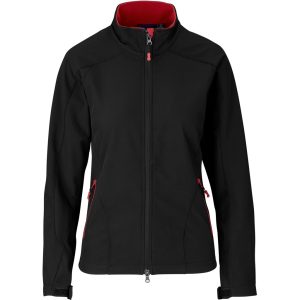 BLACK RED Ladies Geneva Softshell Jacket - Black Red