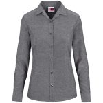 DARK GREY Ladies Long Sleeve Oxford Shirt