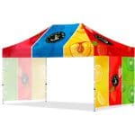 Coated Steel Sublimated Gazebo 4.5m x 3m -  2 Short Full-Wall Skins