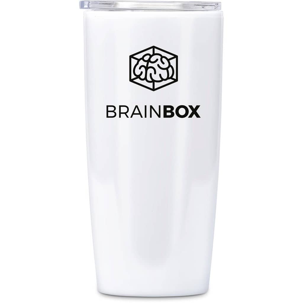 SOLID WHITE Altitude Daytona Plastic 2-in-1 Double-Wall Tumbler & Straw - 600ml