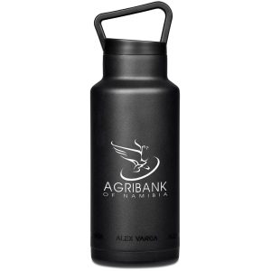 BLACK Alex Varga Barbella Stainless Steel Vacuum Water Bottle - 1 Litre