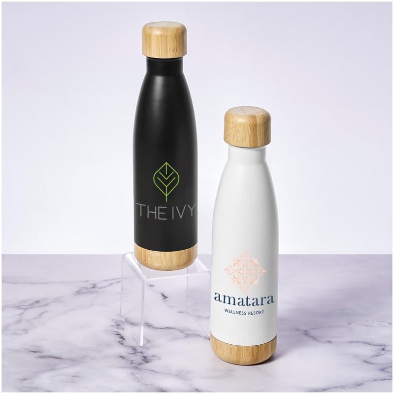 Serendipio Heritage Stainless Steel & Bamboo Vacuum Water Bottle  500ml