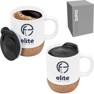 Serendipio Sienna Cork & Ceramic Sublimation Coffee Mug - 340ml