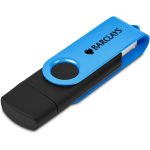 Cyan Shuffle Gyro Black Flash Drive – 32GB