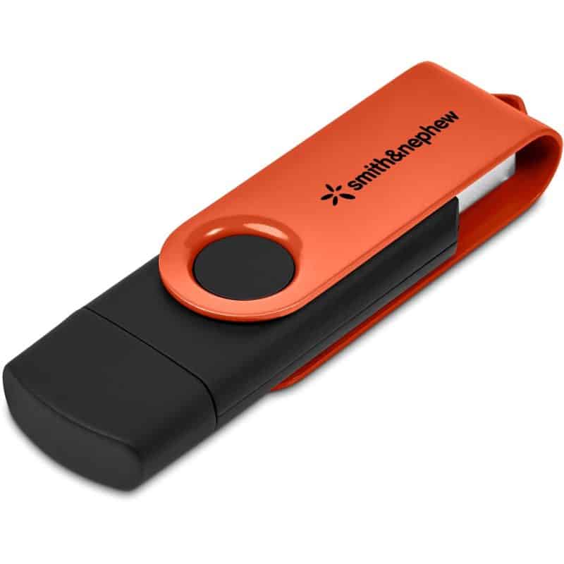 Orange Shuffle Gyro Black Flash Drive – 32GB