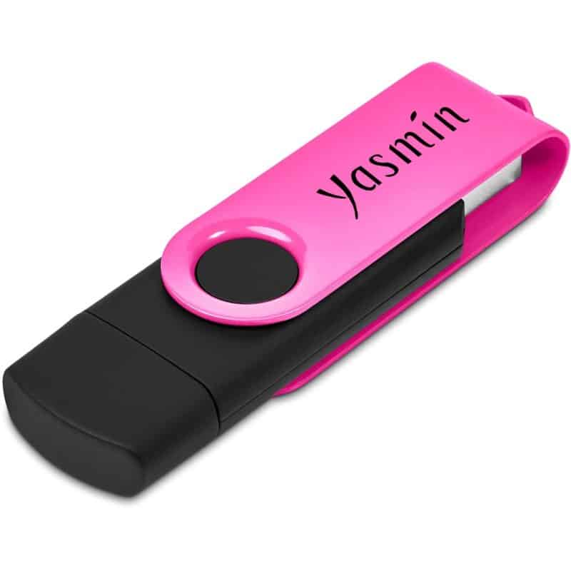 PINK Shuffle Gyro Black Flash Drive  32GB - Pink