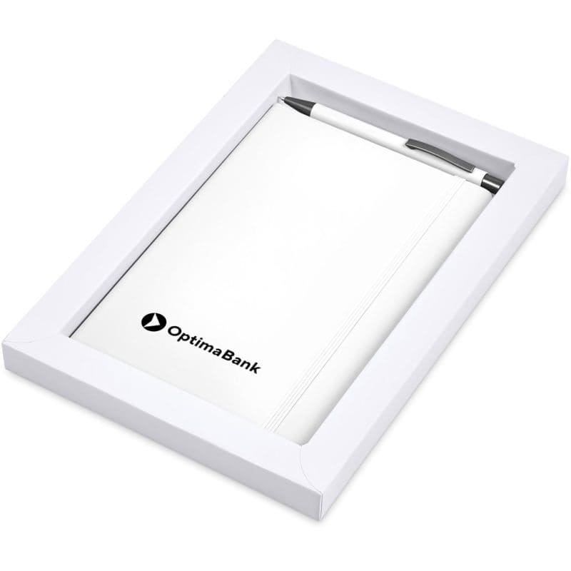 SOLID WHITE Hibiscus Notebook & Pen Set