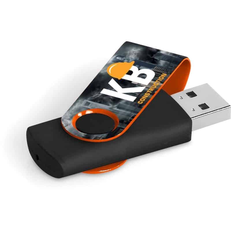 ORANGE Axis Gyro Black Flash Drive - 32GB