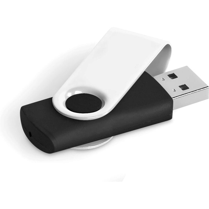SOLID WHITE Axis Gyro Black Flash Drive - 32GB