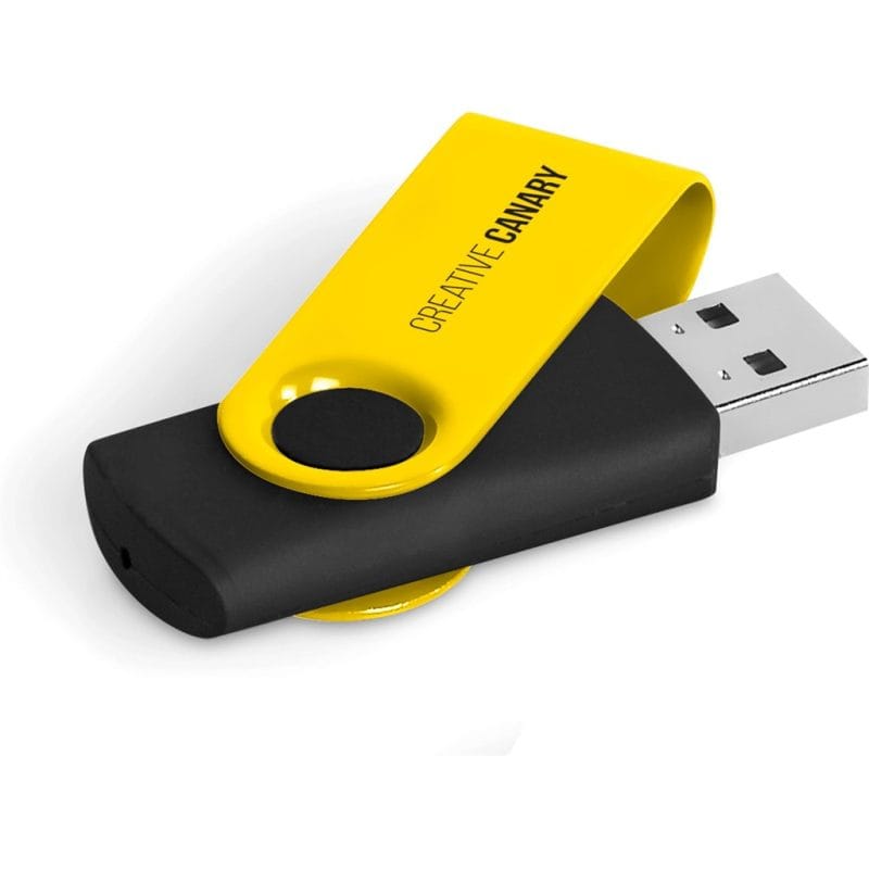 YELLOW Axis Gyro Black Flash Drive - 32GB