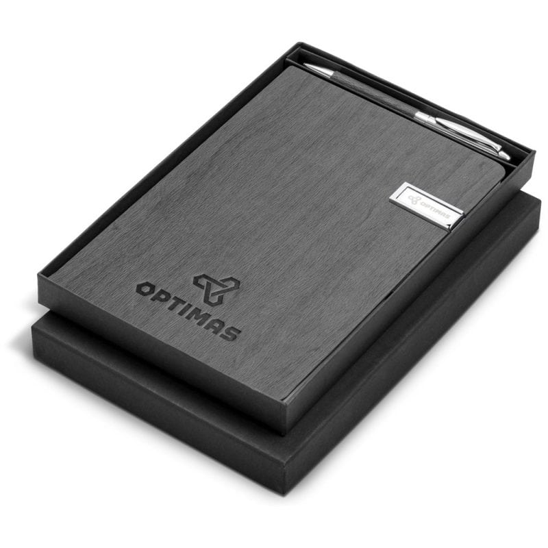 GREY Oakridge USB Notebook & Pen Set - 8GB