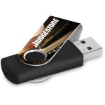 SOLID WHITE Altitude Axis Gyro Black Flash Drive - 8GB