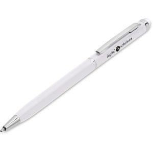 SOLID WHITE Altitude Hamptons Slim Stylus Ball Pen