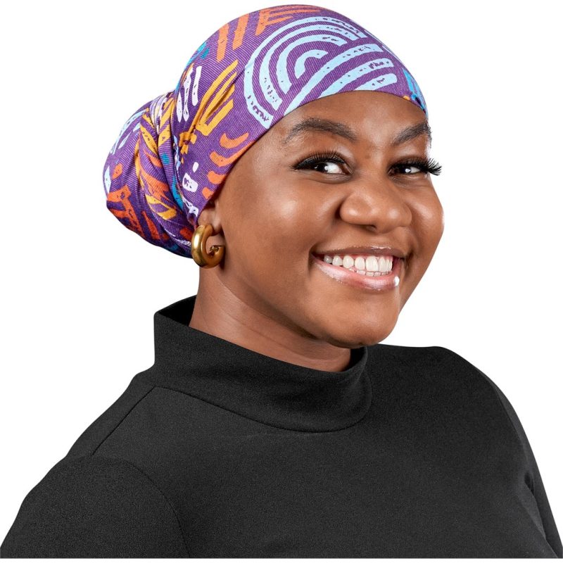 Pre-Printed Sample Hoppla Crown Polyester Head Wrap