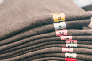 Clothing size stickers