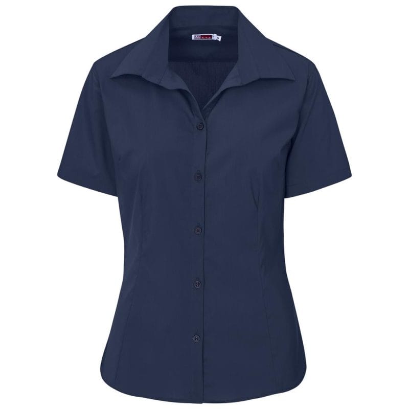 navy Ladies Short Sleeve Sheffield Stretch Shirt