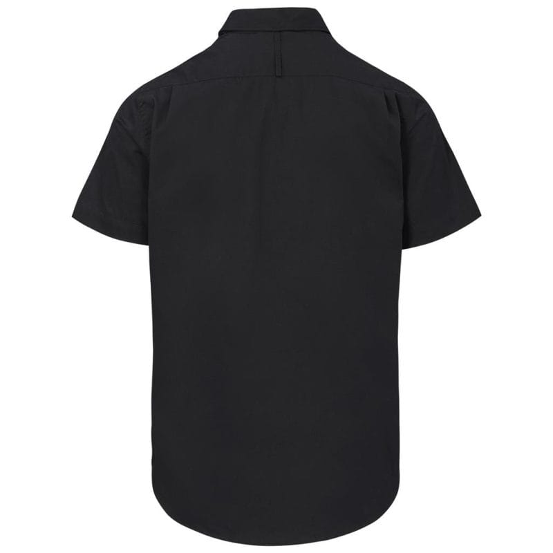 black Mens Short Sleeve Cotton Twill Moderna Shirt