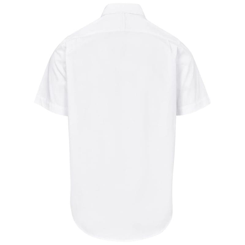 white Mens Short Sleeve Cotton Twill Moderna Shirt