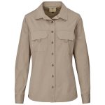 khaki Ladies Long Sleeve Mawenzi Twill Shirt