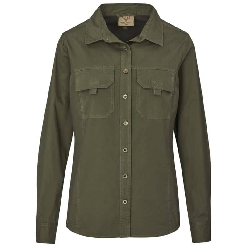 olive Ladies Long Sleeve Mawenzi Twill Shirt