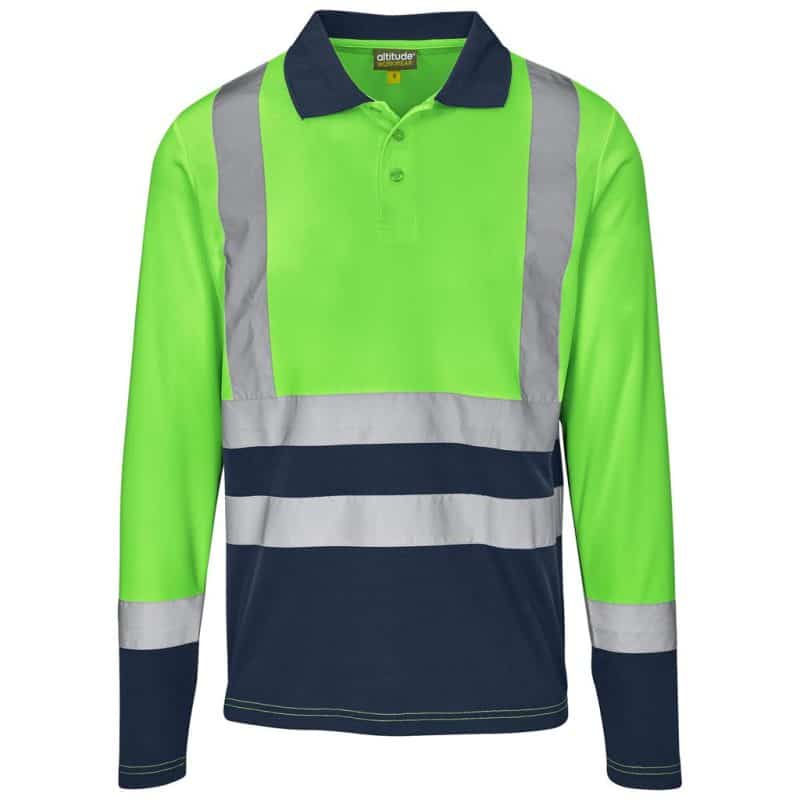 Lime Long Sleeve Surveyor Two-Tone Hi-Viz Golf Shirt