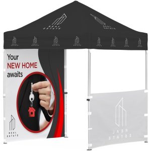 Ovation Sublimated Gazebo 2m X 2m Petite Frame - 1 Half-Wall Skin - 1 Full-Wall Skin additionalImagesWithLogos