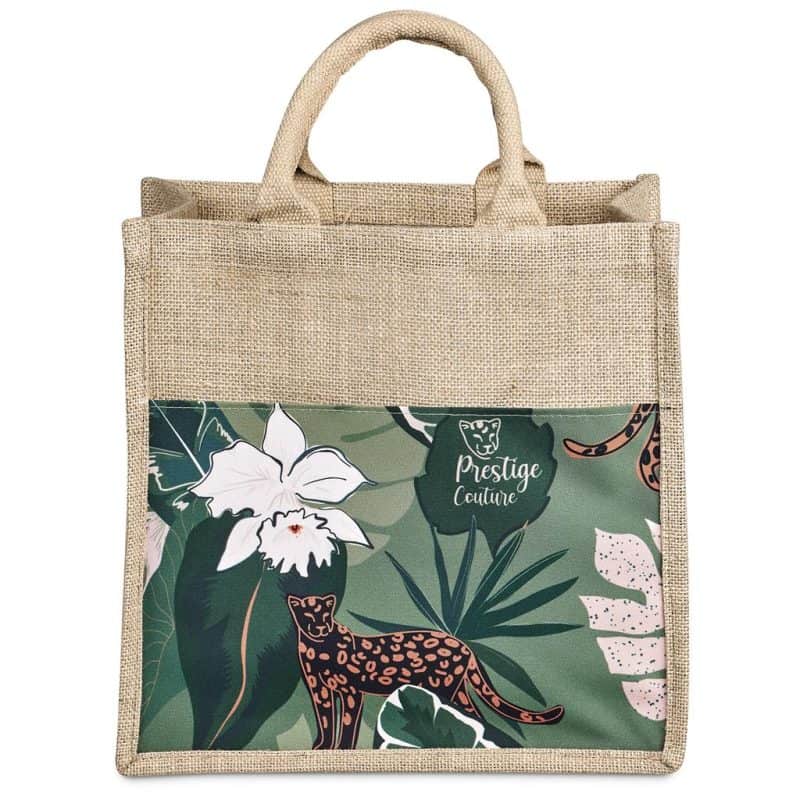 Pre-Production Sample Okiyo Nuri Sublimated Pocket Jute Tote additionalImagesWithLogos