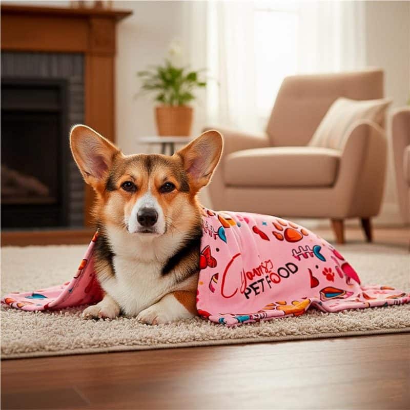 Pre-Production Sample Hoppla Nala Polyester Pet Blanket lifestyleImagesWithLogos