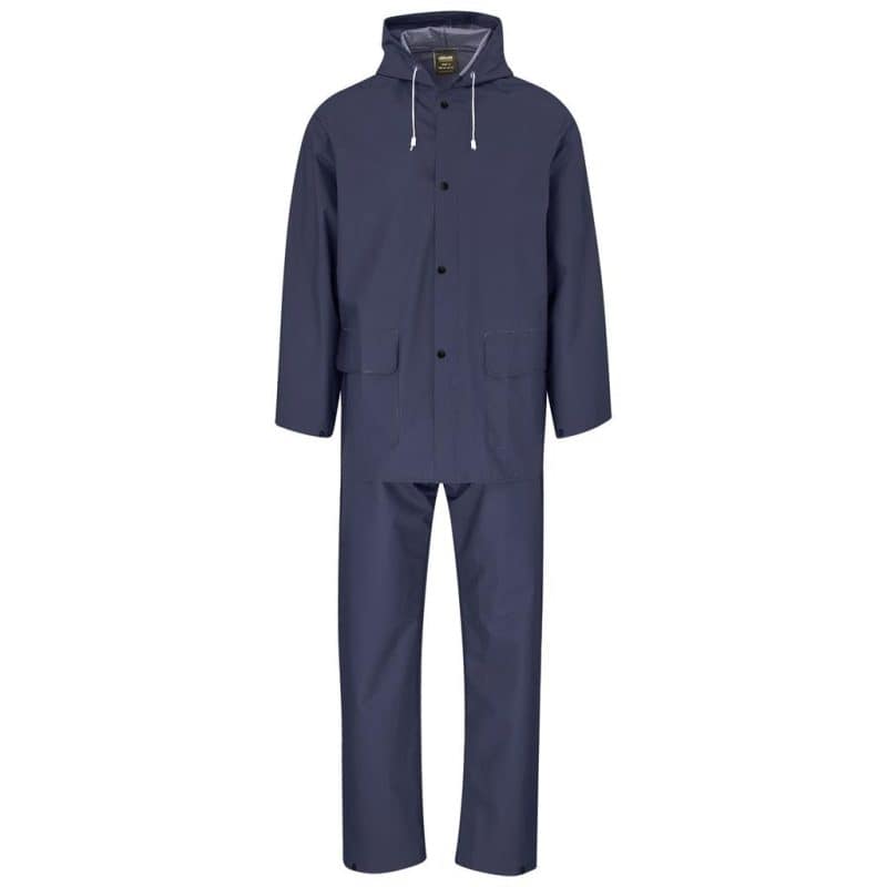 Navy Light Hurricane Rubberised Polyester/PVC Rainsuit - Navy